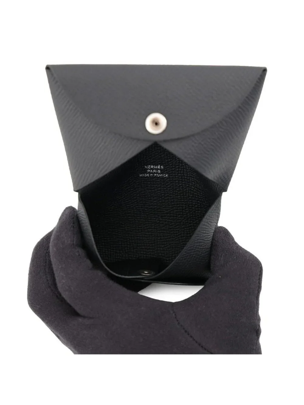 Hermes Card Case Calvi Black Epsom Business